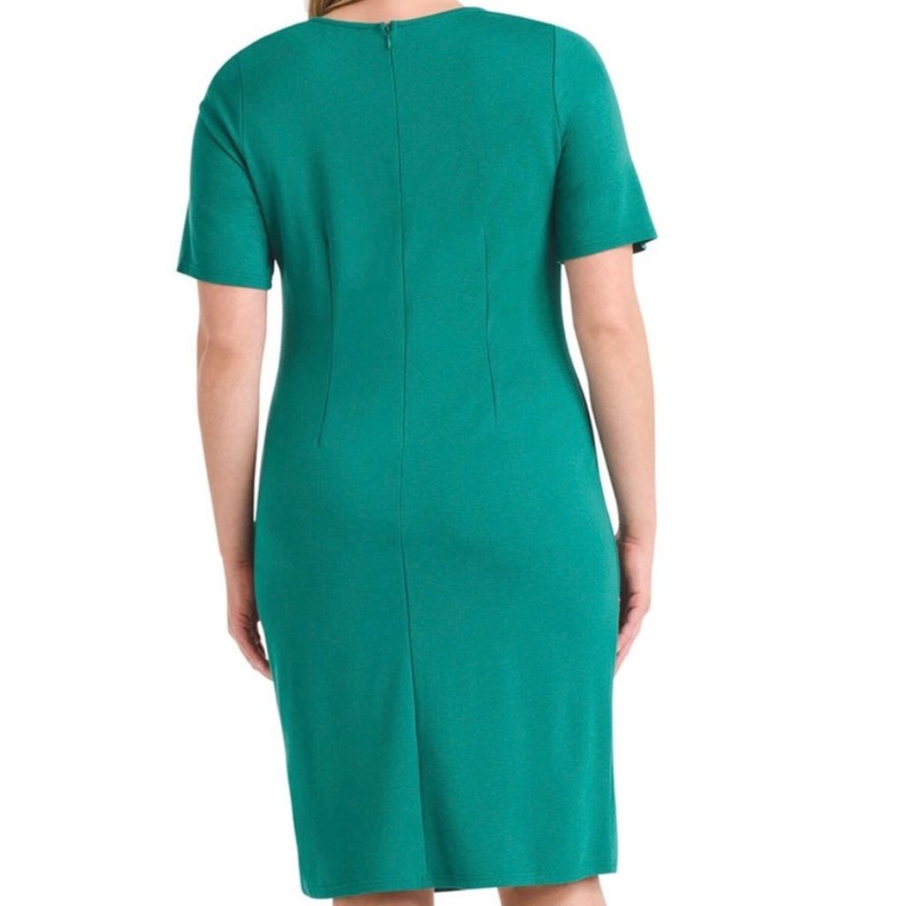 NWT Eloquii Twist Front Sheath Dress Green Size 16 - Picture 3 of 7